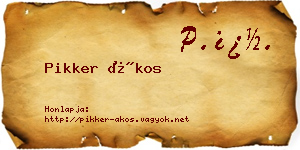 Pikker Ákos névjegykártya